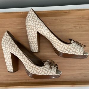 Coach peep toe platform heels